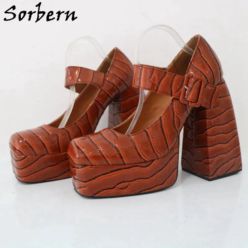 

Sorbern Classical Black Nude T-strap Women Pump Size Eu33-48 Plus Size Shoes High Heels Stilettos Round Toe Custom Color