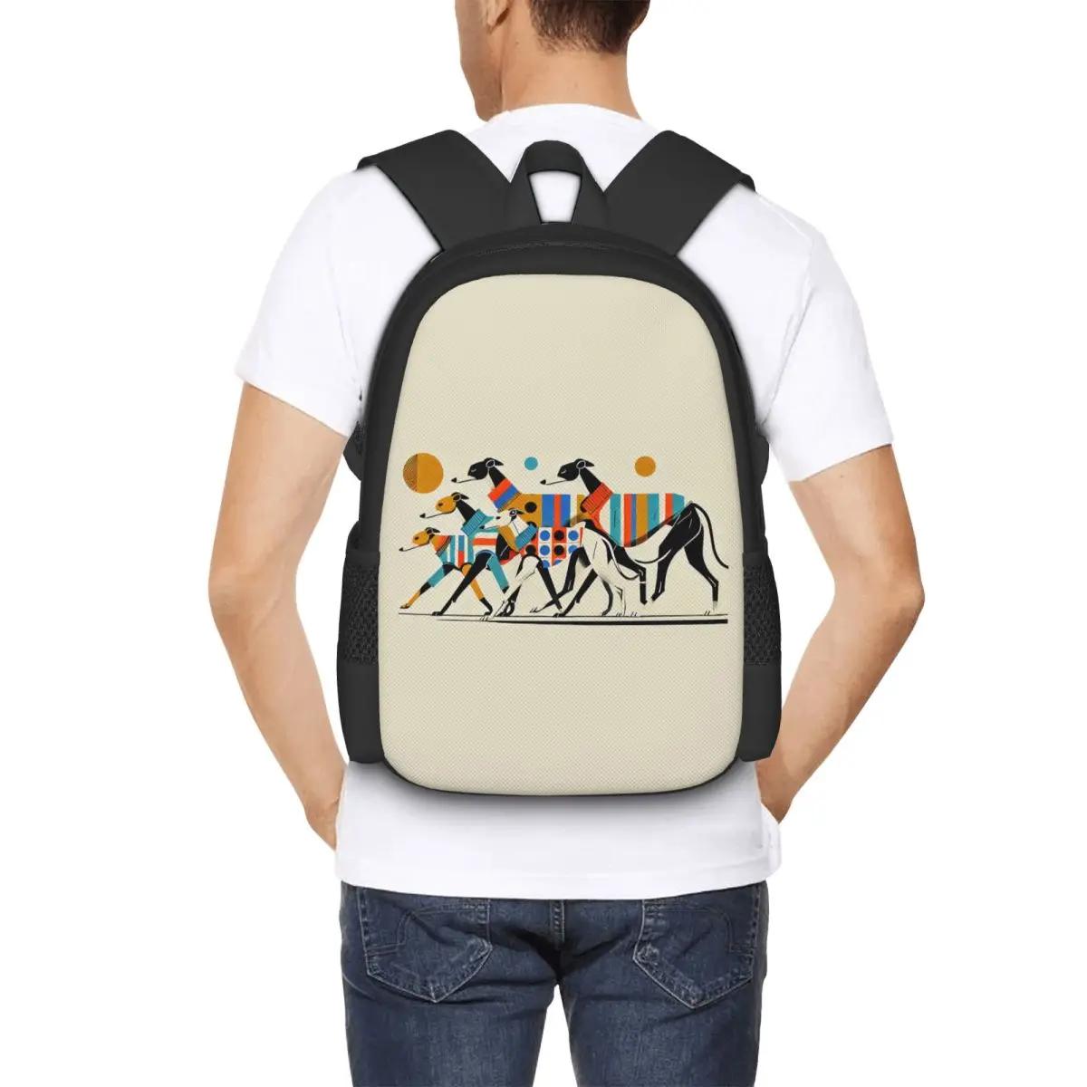 Sighthound Greyhound Whippet Lurcher Backpack Hot Sale Daypack Large Capacity BookBag School Bag Shoulder Bags for Men Women