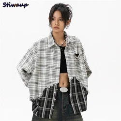 Women Plaid Shirts and Blouses Korean Style Women's Luxury Clothing Sales Trend 2024 Stylish Women's Blouse for Lady Clothes