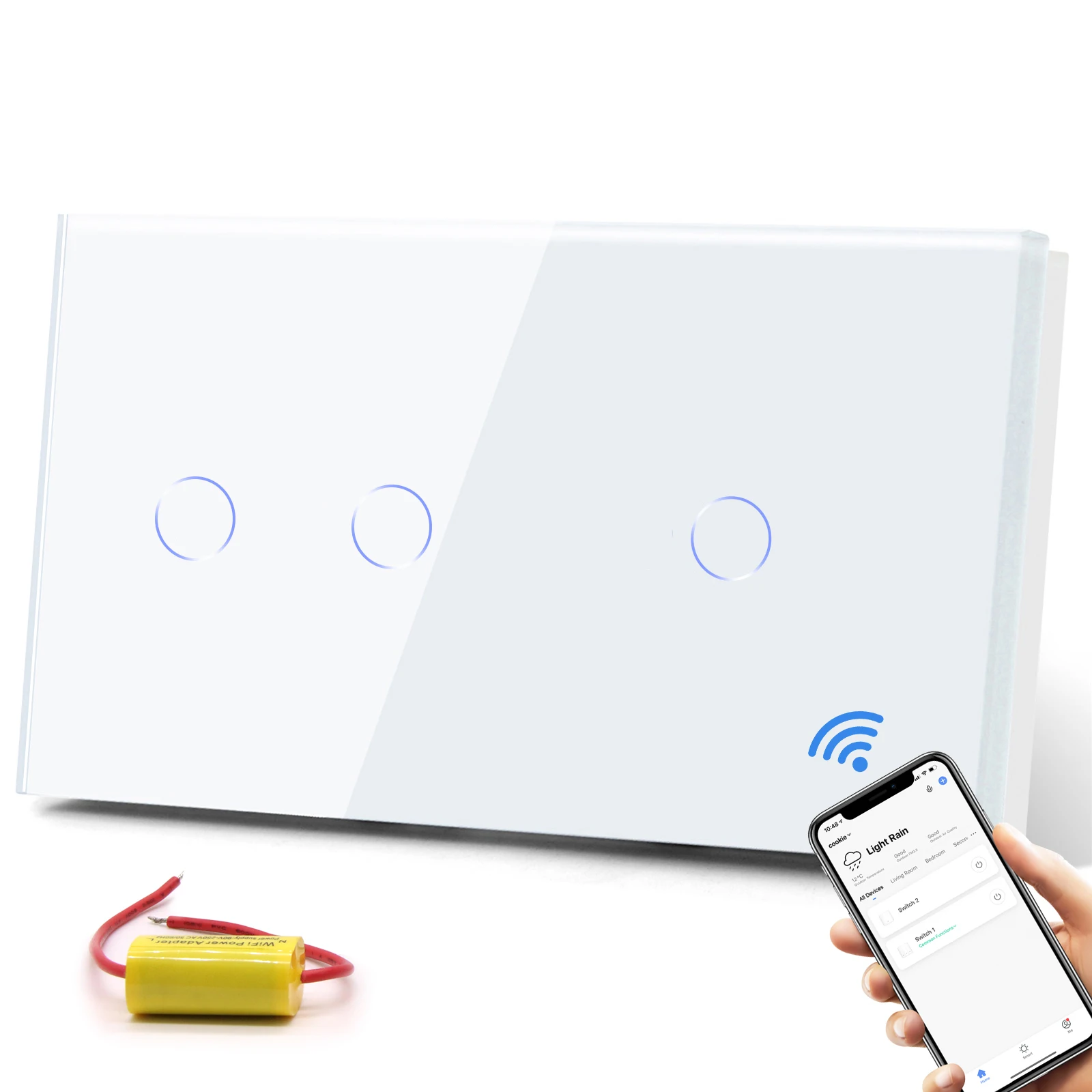BSEED WIFI Schalter Serie Wand Smart Licht Schalter Blaue LED Hintergrundbeleuchtung Glas Tuya APP Touch Schalter EU Standard Keine Neutral 6