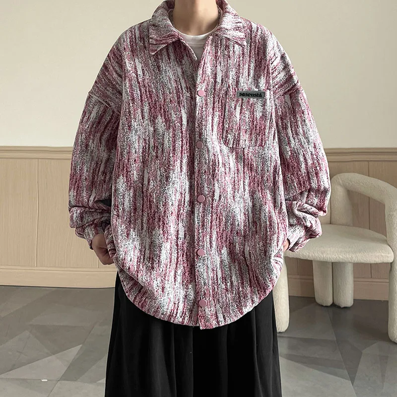 

Loose Men's Denim Jaet Tie-Dye Casual Youth Faion Spring Autumn New American High Street Vibe Hip Haome Jaet