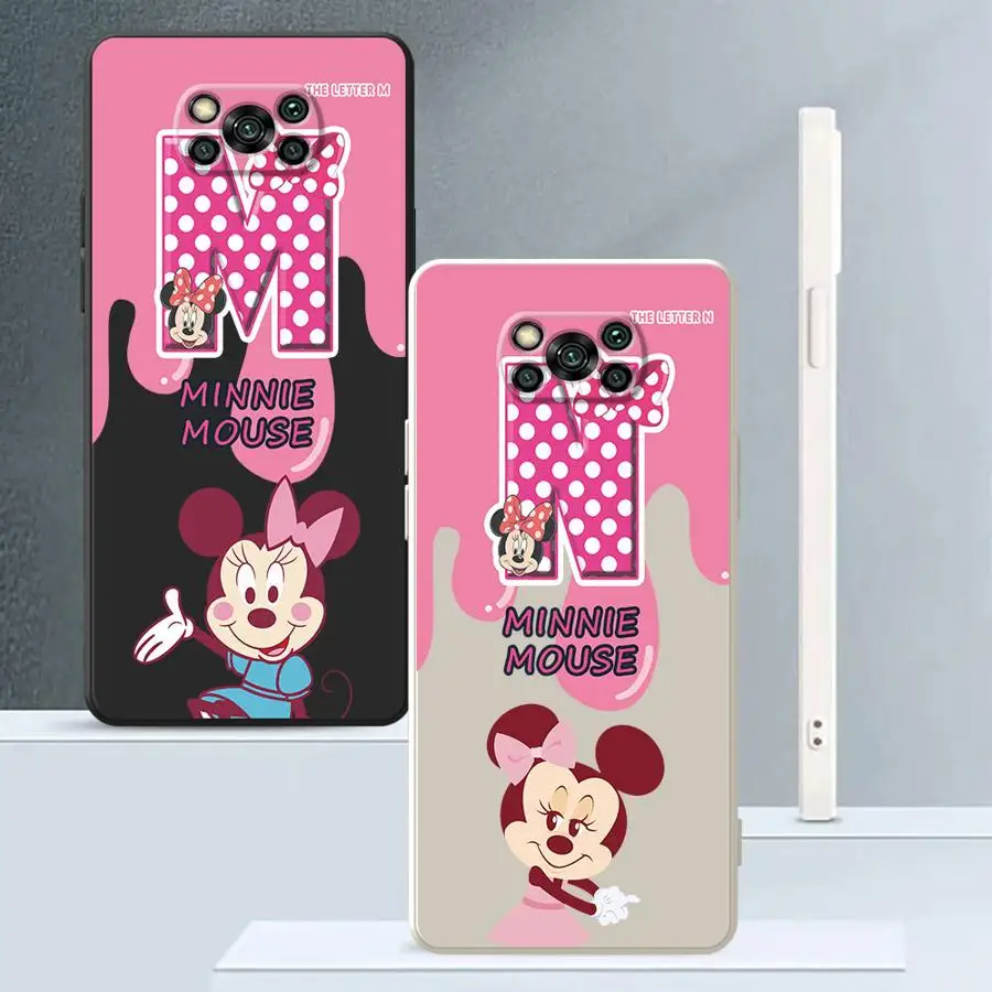 Мягкий чехол из ТПУ с розовыми буквами Disney Minnie для Xiaomi Poco X3 NFC F5 F3 X4 X3 Pro F4