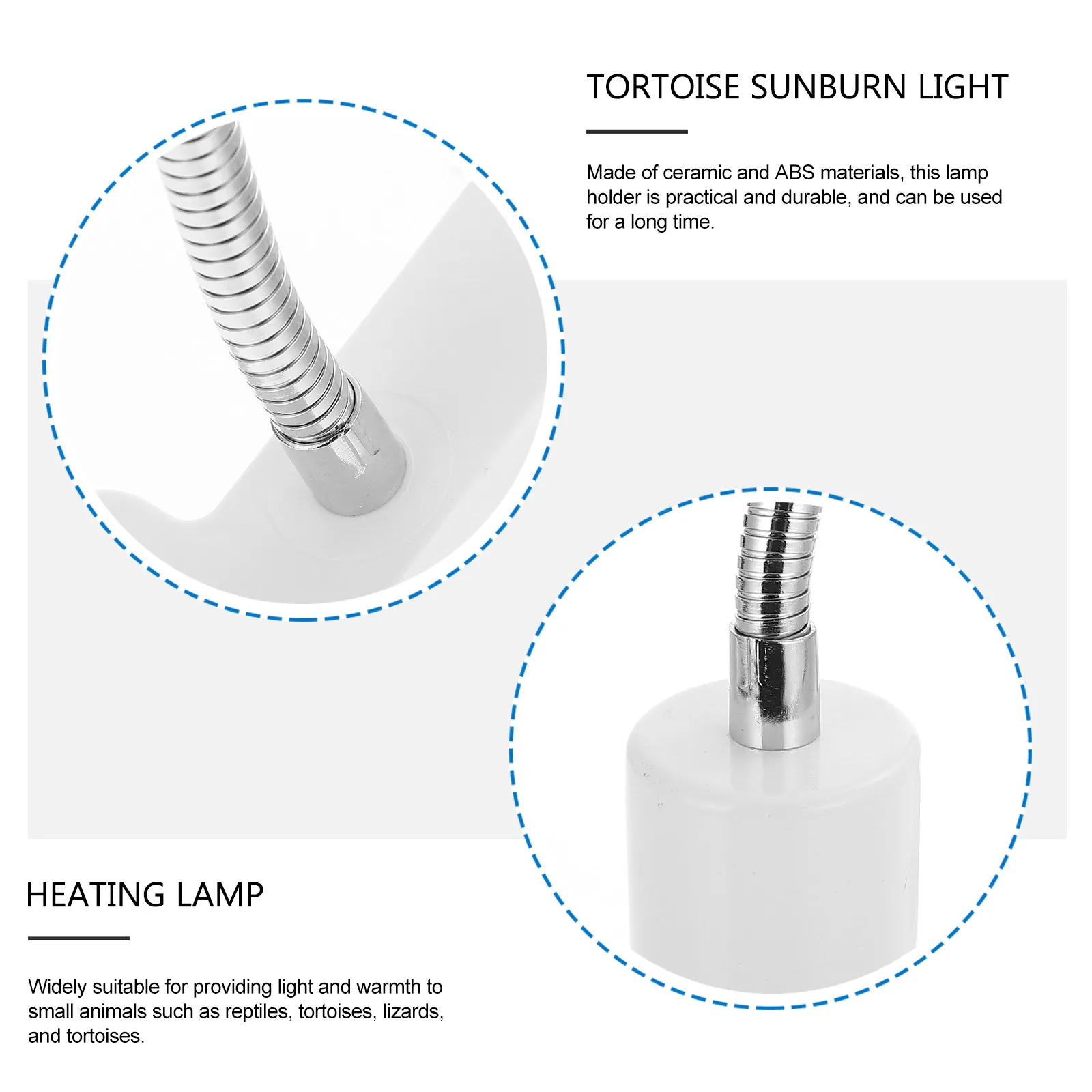 Reptile Heat Lamp Full Spectrum UVA Basking Light with Adjustable Holder for Turtle Lizard Enclosure