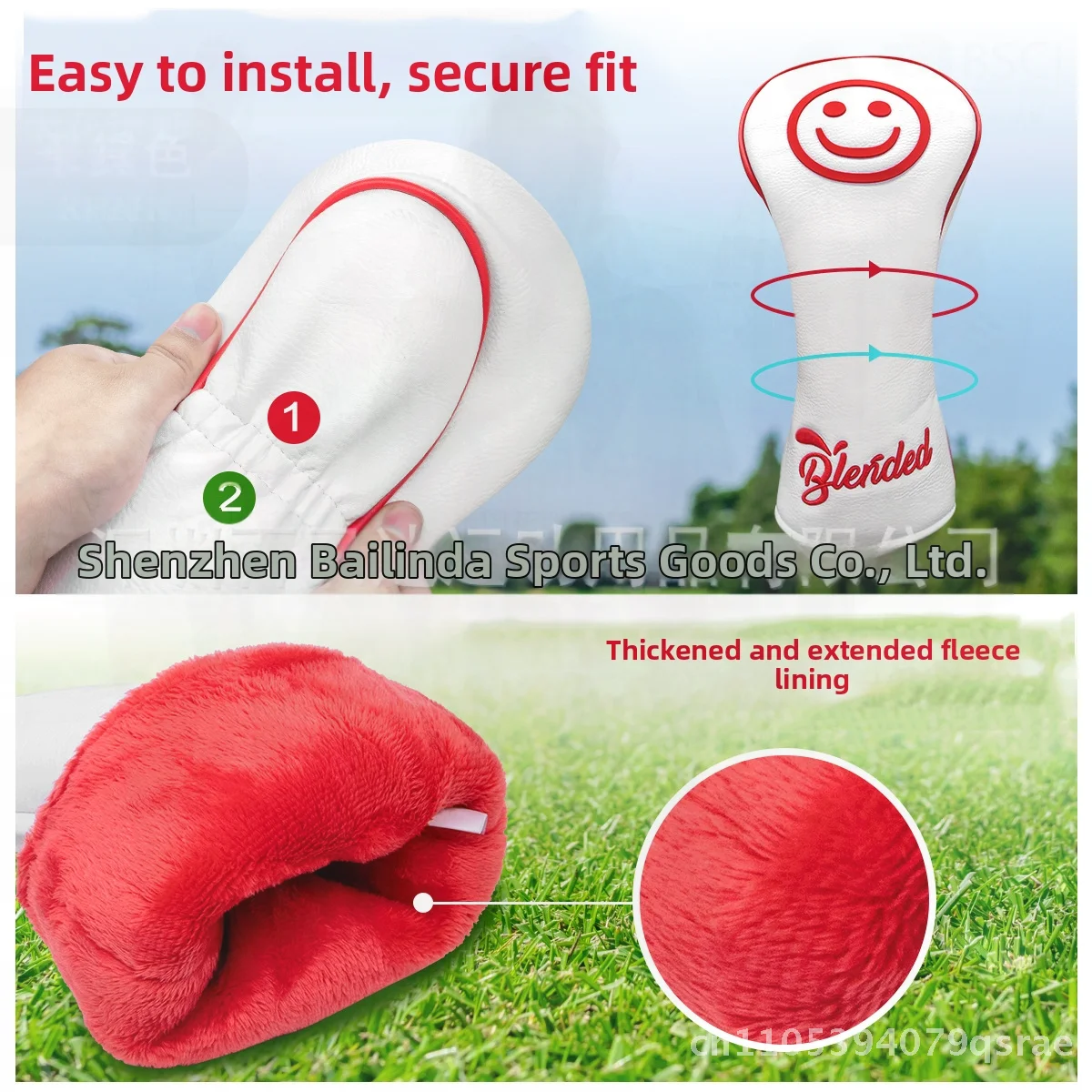 

Резиновый штамп со смайликом, чехол для гольф-клуба, аксессуар, чехол для толкателя, деревянная ручка, колпачок, большие, средние, маленькие размеры для Fairway Hybrid