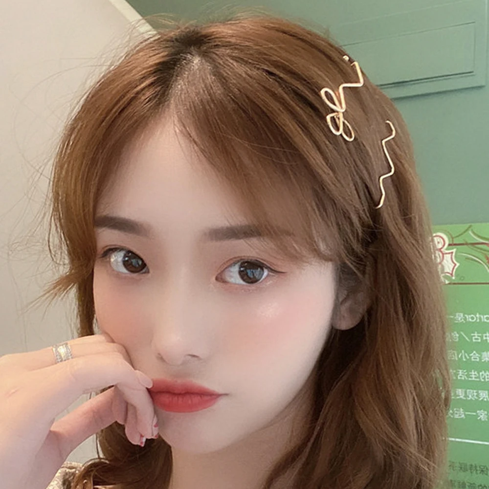 

New Headwear Geometric Girls Women Sweet Bobby Pin Wave Alloy Hairpin Flower Hair Clips