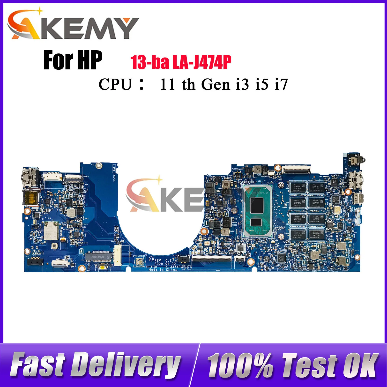

LA-J474P For HP Envy 13-BA Laptop Motherboard M20695-601 M20697-601 With i5 i7 11th Gen CPU 8GB 16GB RAM 100% Fully Tested