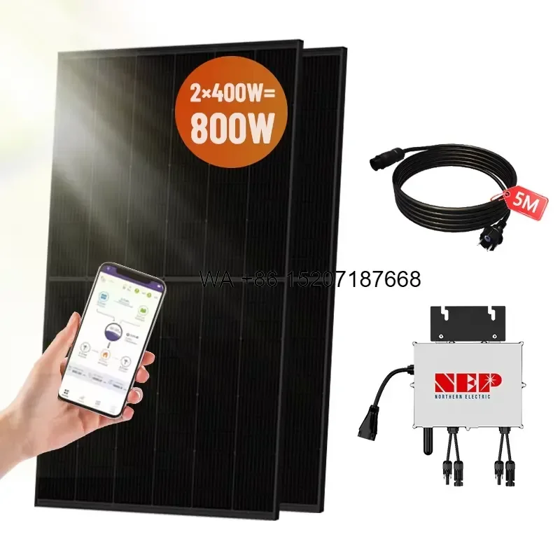 Wmwmnu for Balkonkraftwerk 600W 800W 1000W 1200W Balcony Solar Panel System Microinverter On Grid Solar Power Kit for Home