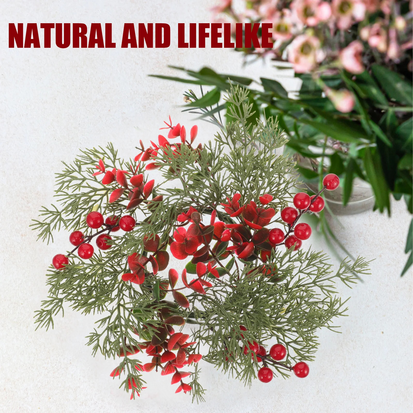 

Christmas Ring Artificial Wreath For Pillar Candles Holiday Home Party Decor Door Wall Hanging Xmas Centerpiece