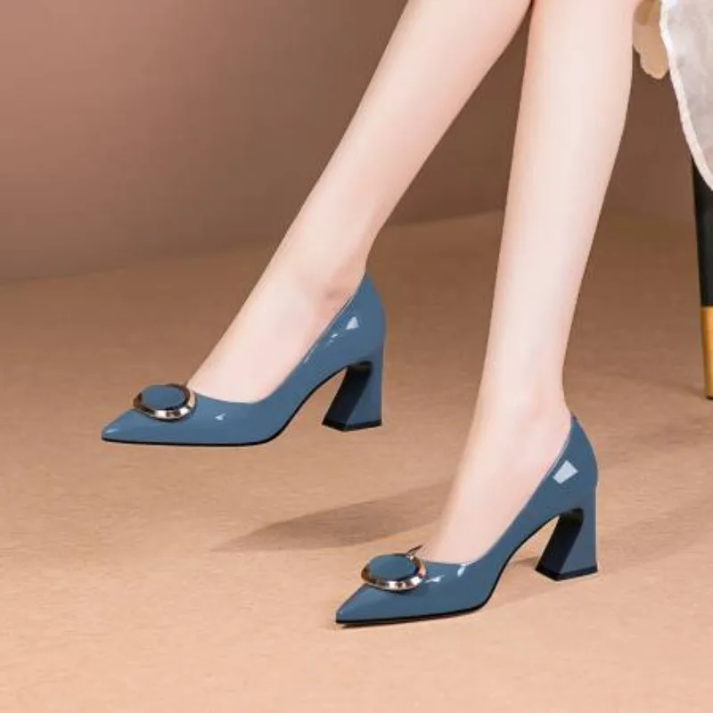 

Women Cute Sky Blue Light Weight Spring & Summer Anti Skid Slip on High Heel Shoes for Sexy Party Lady Casual Work Pumps 2025