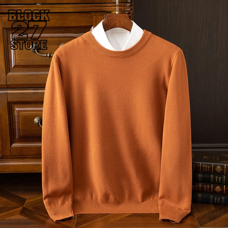 

Harajuku простой прямой свитер с круглым вырезом, мужской осенний новый базовый однотонный пуловер, вязаная рубашка, свободный повседневный уличный топ