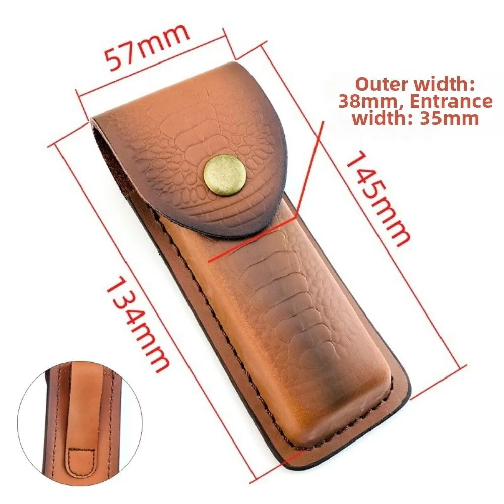 High Quality Leather Sheath Holder Knife Sheath Fold Knife Tool Flashlight Case Camp Outdoor Carry Belt Loop Case
