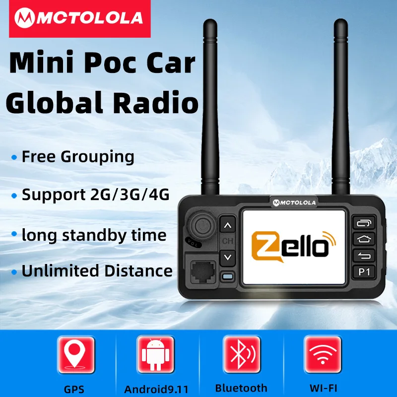 Motolola mini android 4g tela de toque inteligente carro walkie talkie global ptt 5000km 4g lte portátil rádio do carro móvel wifi