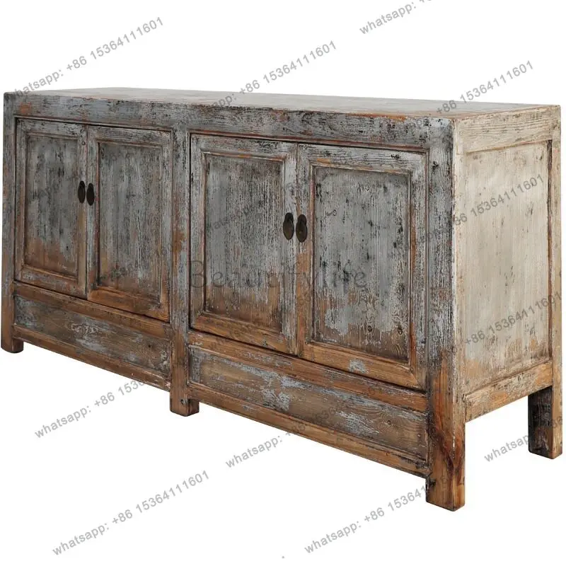 

New Chinese retro old solid wood side cabinet, living room home old pine simple decorative cabinet