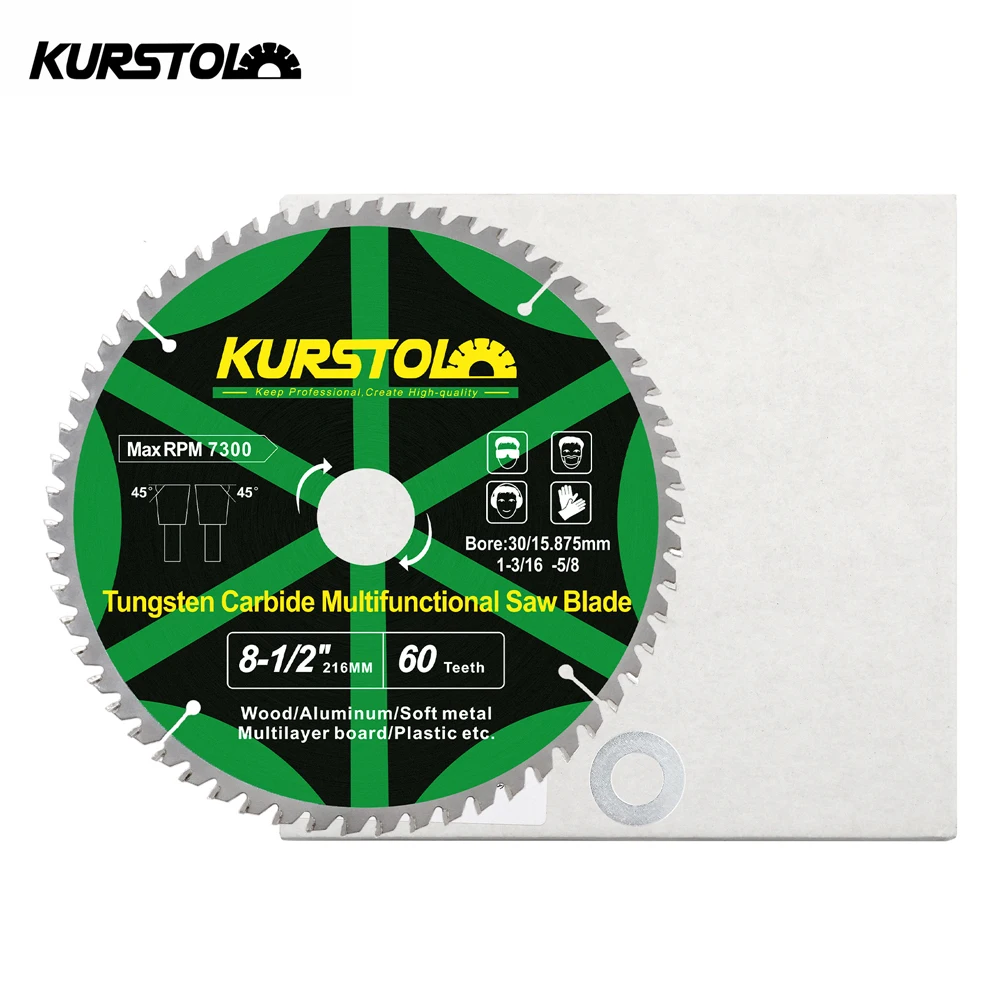 kurstol-dia216mm-tct-切断ディスク硬質合金-60t-木工鋸刃アルミニウム銅-1-2-3-5-個円形カッタープレート