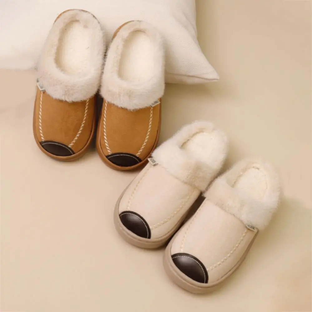 

Thick Sole Furry Thermal Slipper Anti-skid Homewear Shoes Warm Slippers Fluffy Couple Home Slippers Cotton Slippers Couple