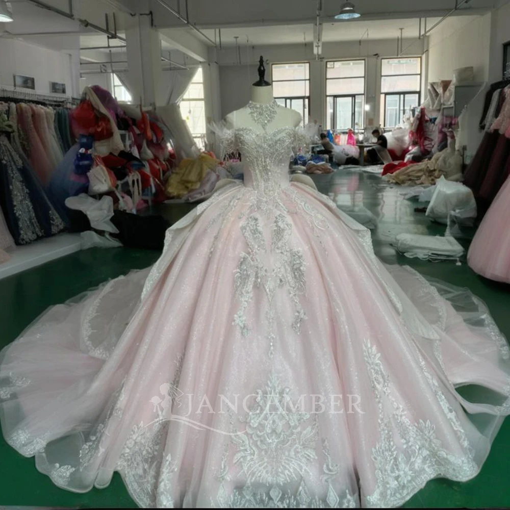 

Романтическое бальное платье с бисером Quinceanera Dress Индивидуальное новое изысканное свадебное платье принцессы с открытыми плечами فساتين سهرة ف
