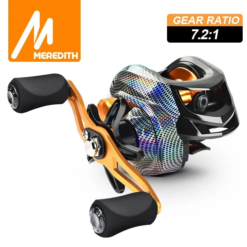 MEREDITH CR Colorful Series Fishing Reel Professional 7.2.1 Gear Ratio Carp Baitcasting Wheel Carp Fishing Casting Reel