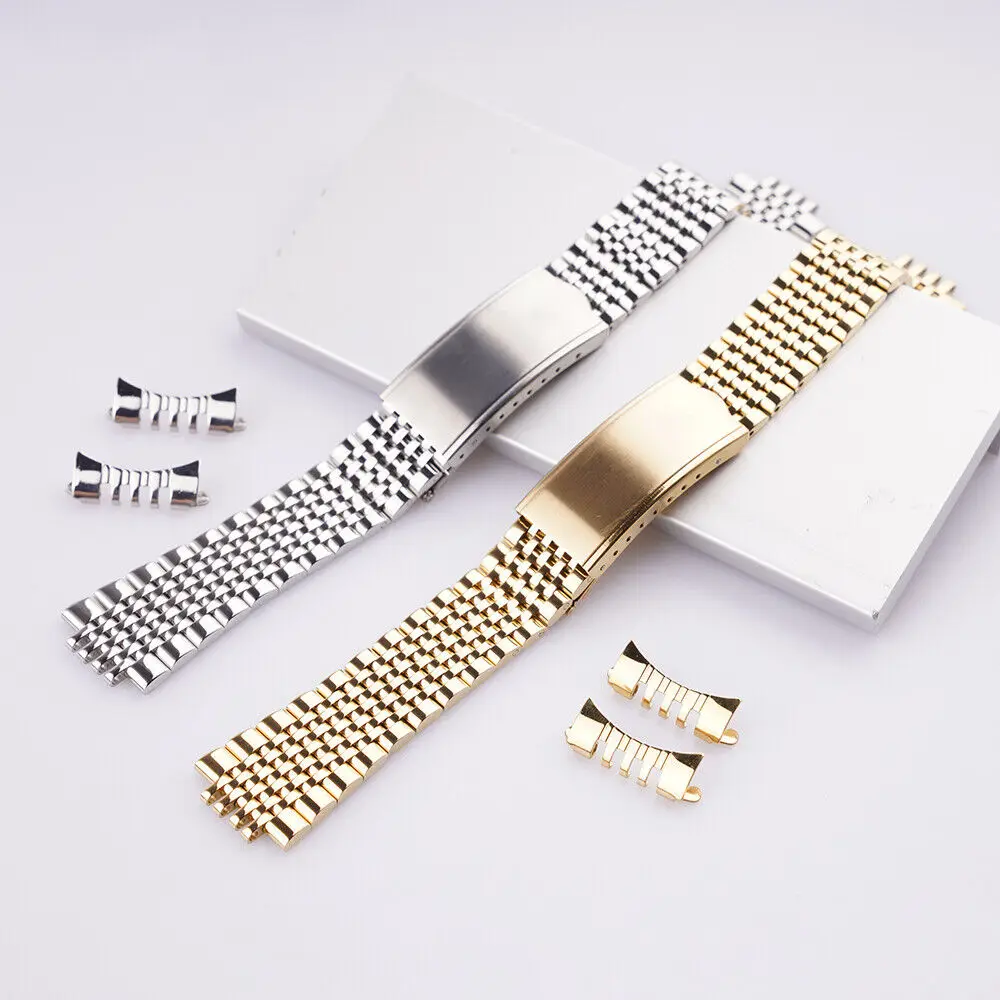 18mm 19mm 20mm Hollow Curved End Beads OF Rice Watch Band For Vintage Omeg-a Sea-master Watch