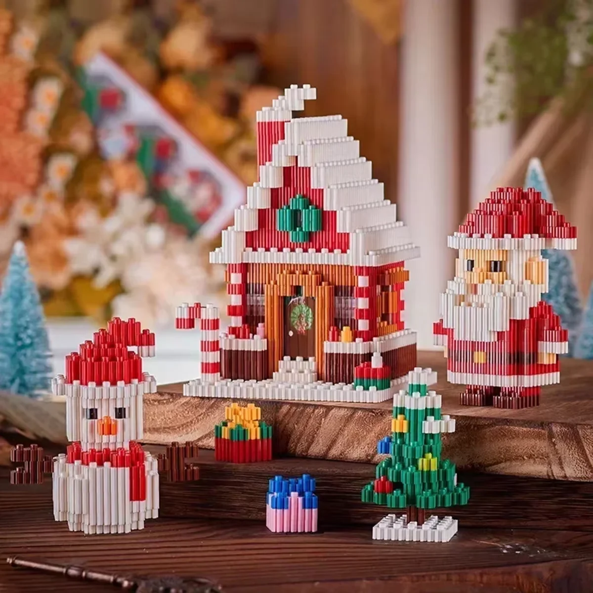 Blocs de construction de connexion de noël et d'halloween, Mini modèles, maison hantée citrouille fantôme + jouet d'assemblage amusant pour décoration festive pour enfants