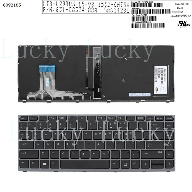 

f 841681-001 FOR HP Zbook Studio G3 Laptop Keyboard US Layout Black