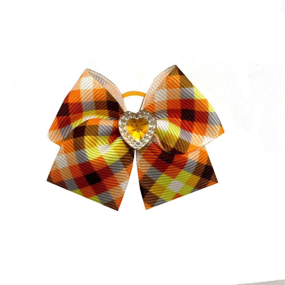 30/50pcs Fall Style Puppy Bows with Rubber Bands Pet Dog Hair Accessories Thanksgiving Dog Bows Pet Grooming Accessories for Dog