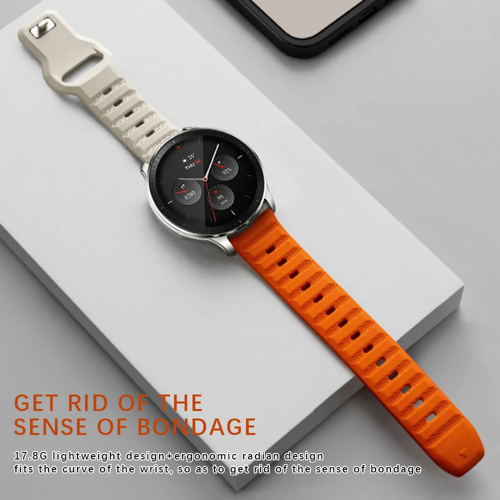 Cinturino in silicone da 22 mm per Huawei GT5 4 46mm cinturino da polso per Huawei Watch GT5 4Pro 46mm GT2e Amazfit GTR 4/GTS4 3 2 cinturino traspirante