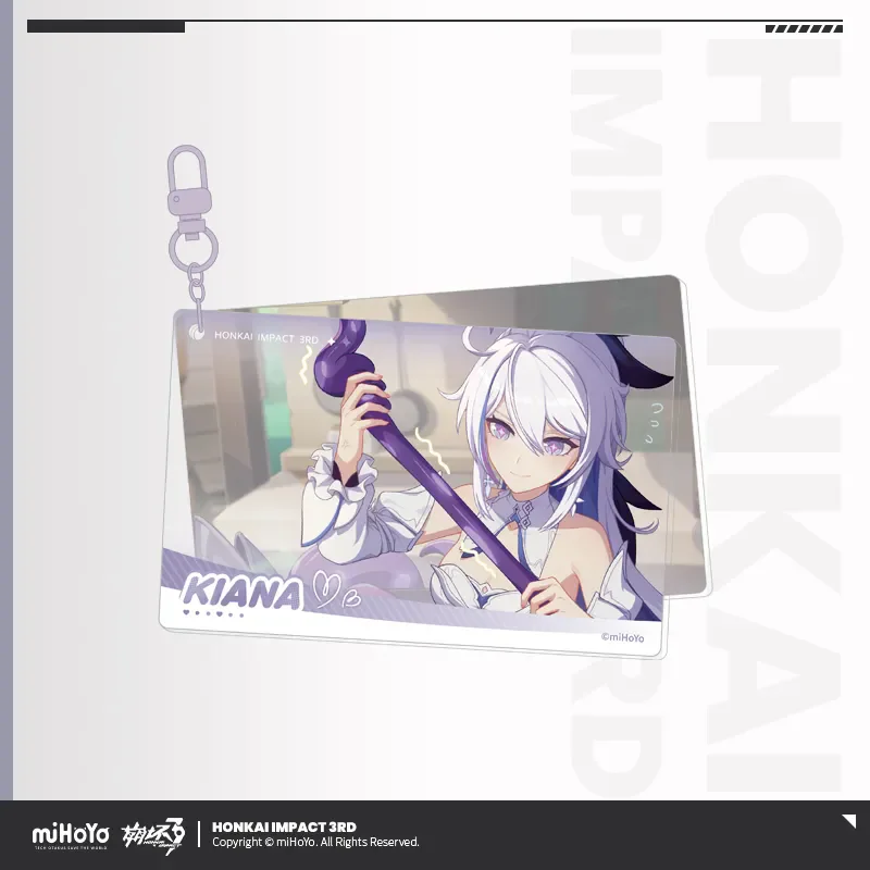 [Genuino] Honkai Impact 3rd oficial Merch miHoYo Original CG tema serie acrílico colgante llavero Elysia Mobius Kiana Cosplay