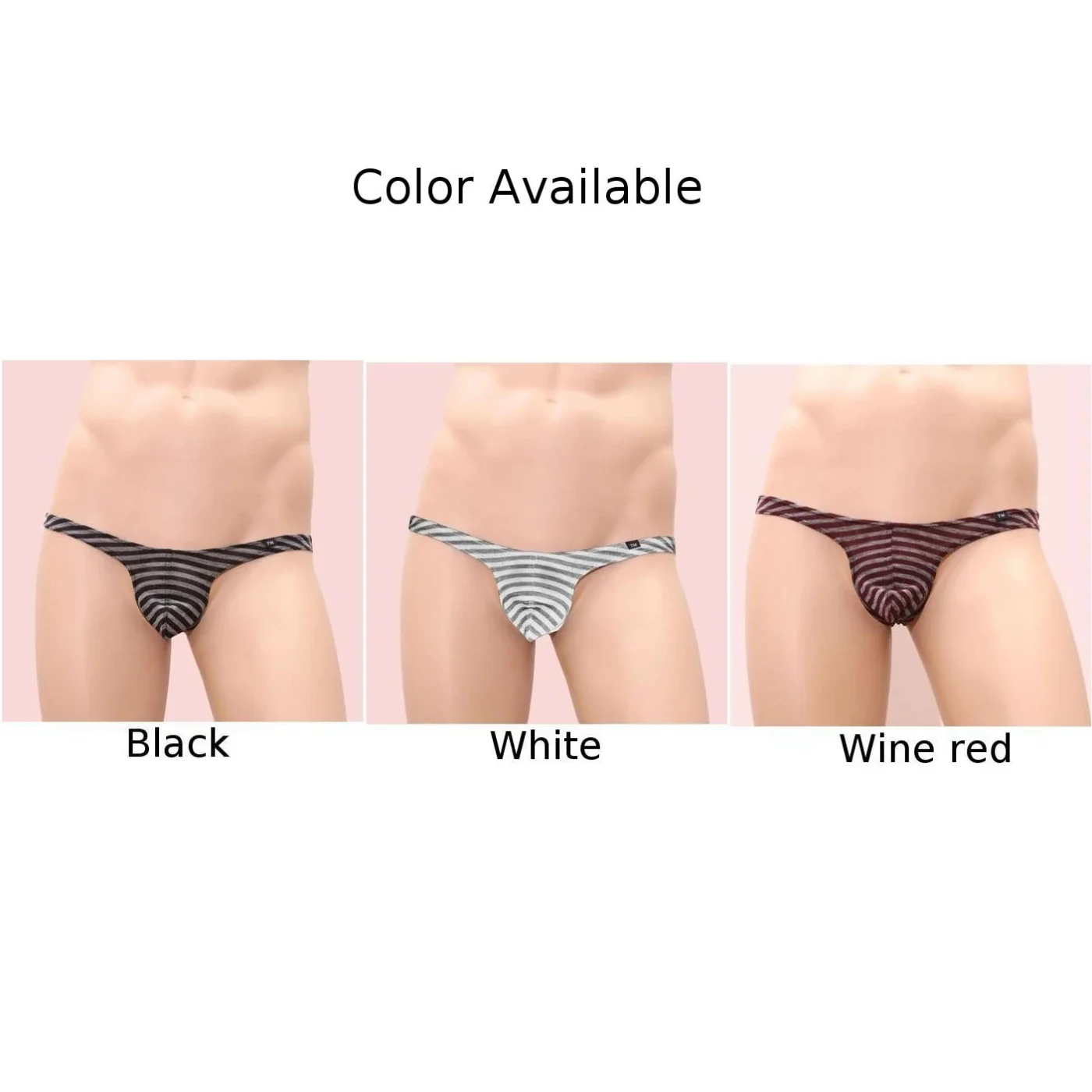 بكيني للرجال من الحرير الجليدي مخطط ، ثونغ بخيط رفيع ، كيس نحيف ، ملابس داخلية بظهر حرف T ، حزام رياضي ، ملابس نوم منخفضة الارتفاع ، سراويل داخلية مثيرة