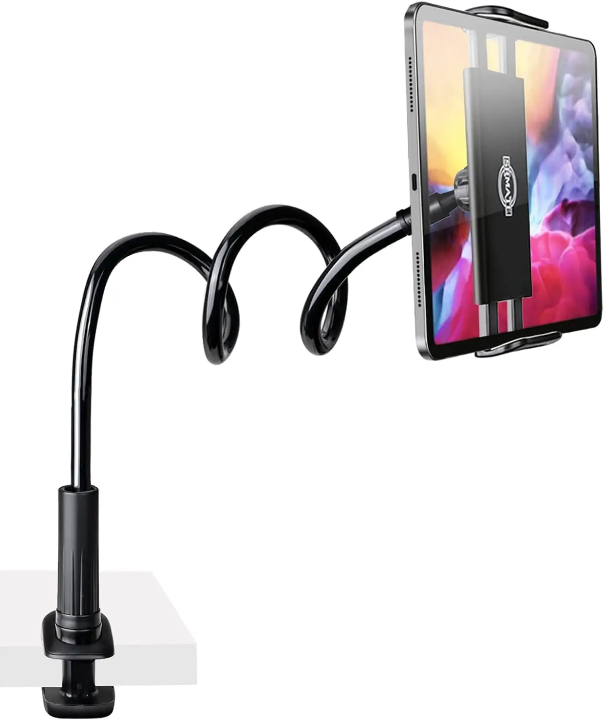 

Flexible Gooseneck Tablet Holder Stand with Clamp for Beds and Desks, Compatible with 4.7-11 Inch Devices
