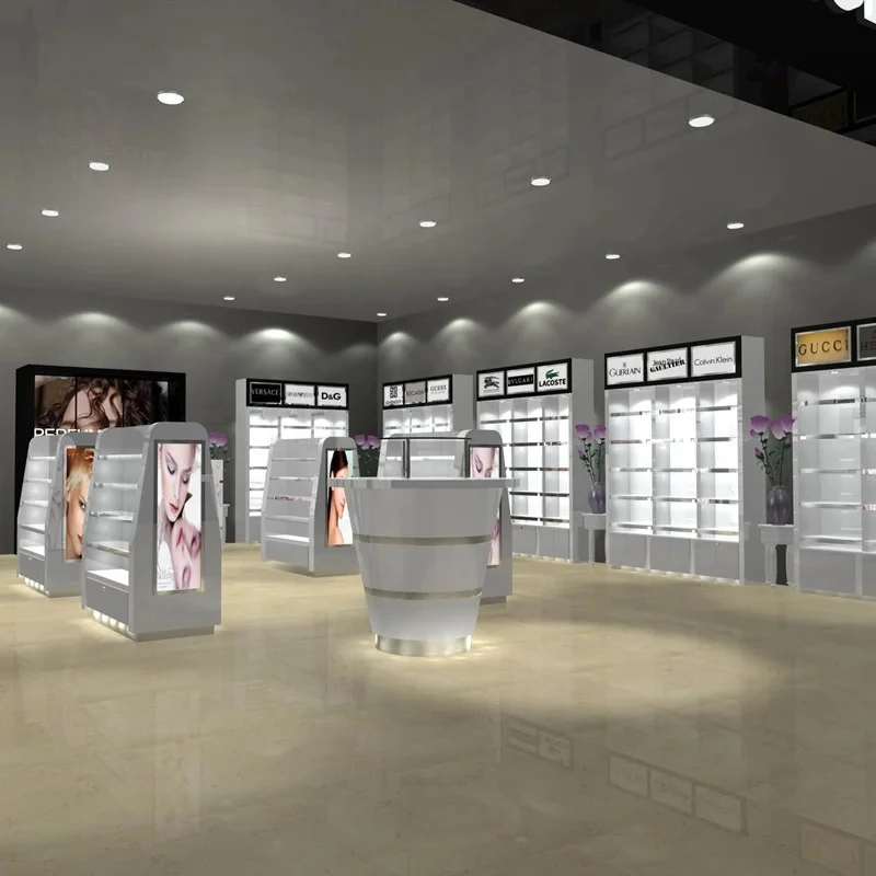 custom.Acrylic Cosmetics Display Stand Modern Cosmetics Shop Fitting Interior Design High Quality  Cosmetics Shop Showcase Furni
