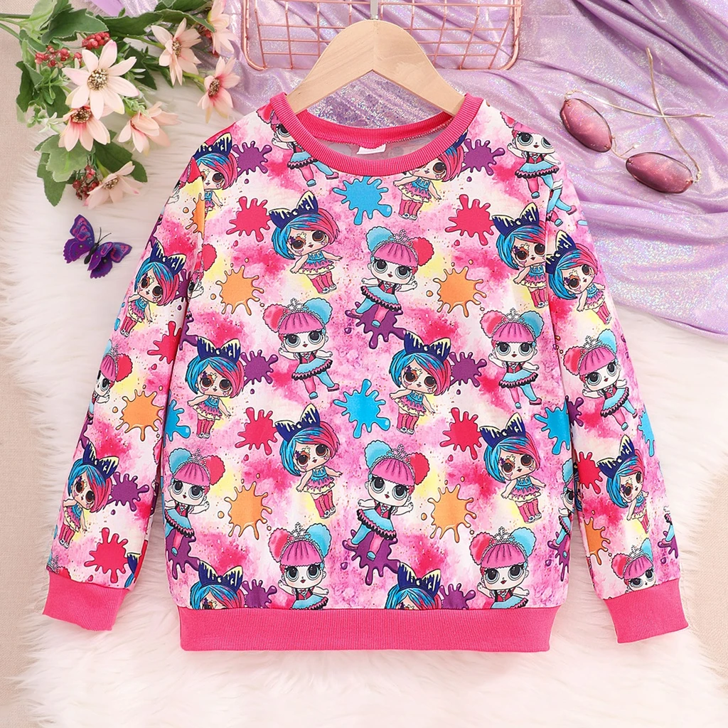 2024 Kids Girls Top Autumn Long Sleeve Winter Tshirt Cartoon Cute Casual Cotton Girls Clothes Children Shirt 2 3 4 5 6 7 Years