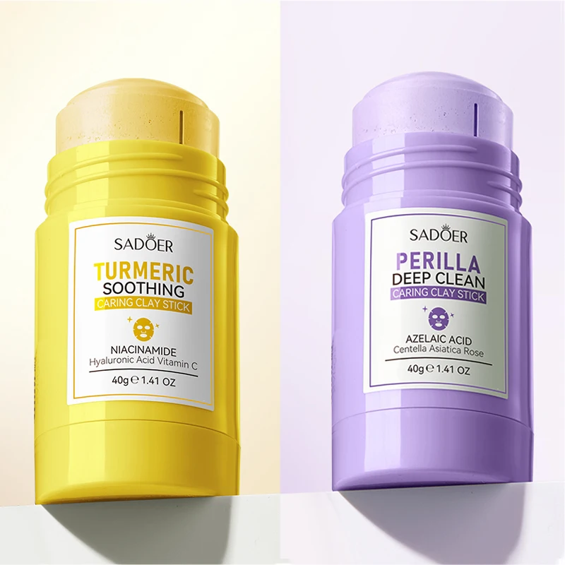 サドアー ターメリック ペリラ マッド フェイスマスク スティック クレイ フェイシャルマスク 保湿 黒ずみ除去 アンチエイジング フェイシャルマッドマスク