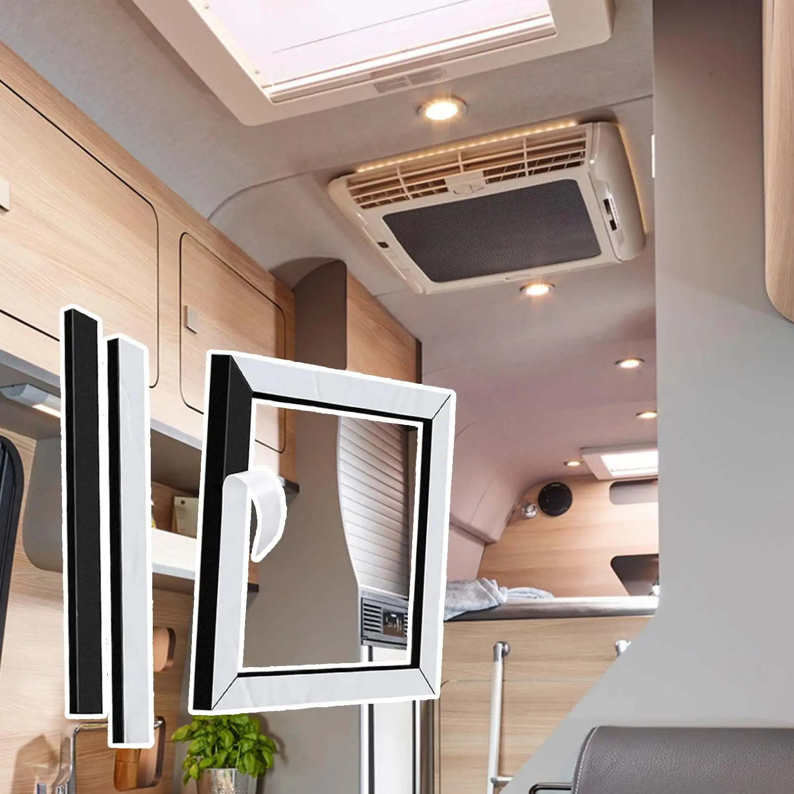 

RV Air Conditioner Gasket Kit EVA RV Roof AC Seal Kit RV Air Conditioner Sealing Strip With Self-Adhesive Roof