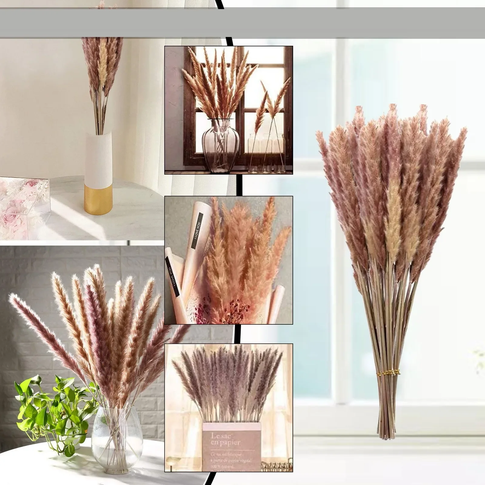 50/100pcs pampas grass Artificial Flowers Dried Flowers Vases Bouquet Boho Decoration Branches сухоцветы boho decor Fak