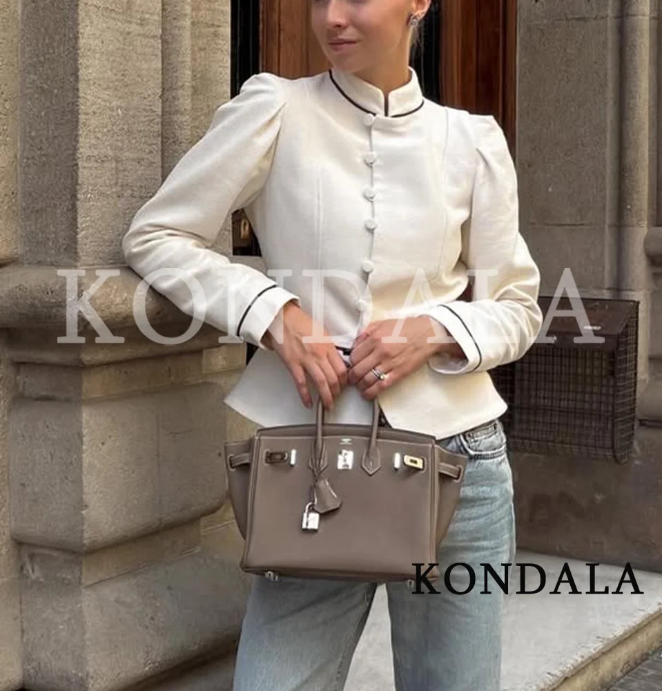 KONDALA Trendiger Street-Style Slim Blazer für Damen, Elegante Frühlingsjacke mit Knöpfen, Neue 2026 Mode Schicke Casual-Jacke – Detail 3