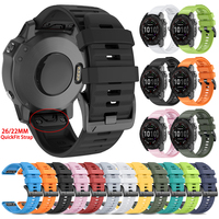 QuickFit 22 26mm Silicone Sport Watch Band for Garmin Fenix 8 E 7 7X 6 6X 5 5X Plus Epix Pro Descent Mk3 Quatix 8 Strap Bracelet