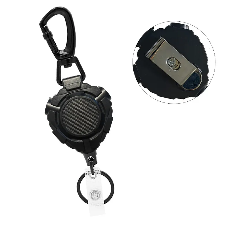 1pc ID Card Holder Bus Card Cover Case Badge Reel Clip Heavy Duty Badge Clip Retractable Badge Holder