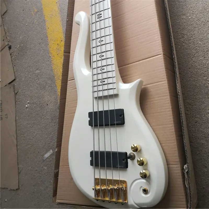 

Prince Cloud Bass with Silver Pink Metallic White Paint, 5 Strings, Can Be Customized in Any Color, Free Shipping