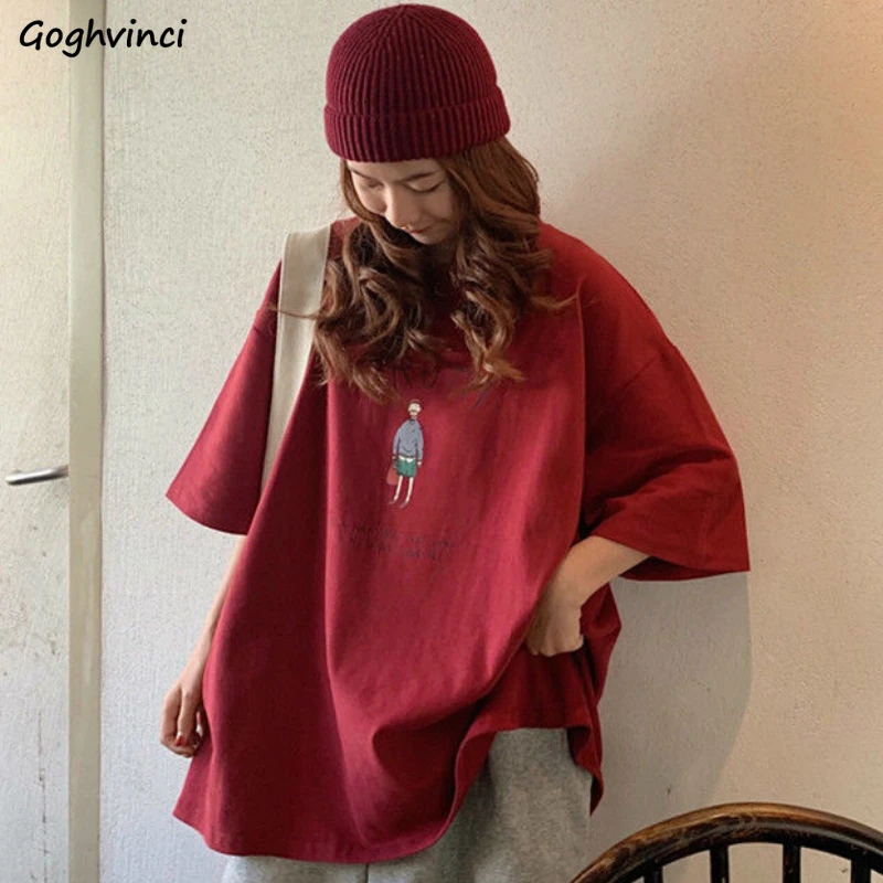女性用ルーズTシャツ,韓国風ヒップスター,カップル用プリント,シック,トレンディ,原宿,夏