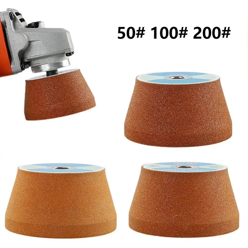 Grit 50/100/200Grit White Corundum Grinding Wheel For 100 Type Angle Grinder Cup-shaped Stone Grinding Head Power Tools