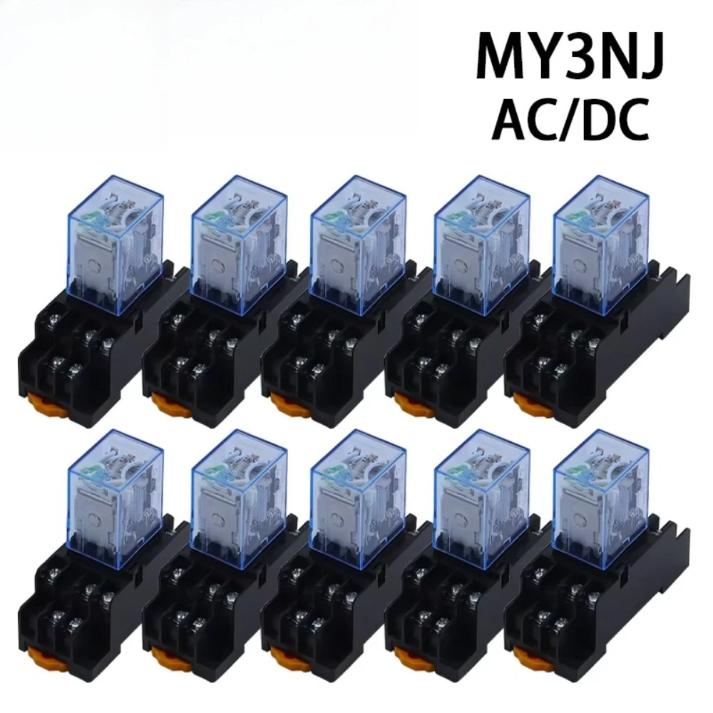 

Relé MY3NJ HH53P 3NO3NC con Base enchufe, bobina General DPDT, Micro Mini interruptor relé electromagnético LED AC110/220V DC6