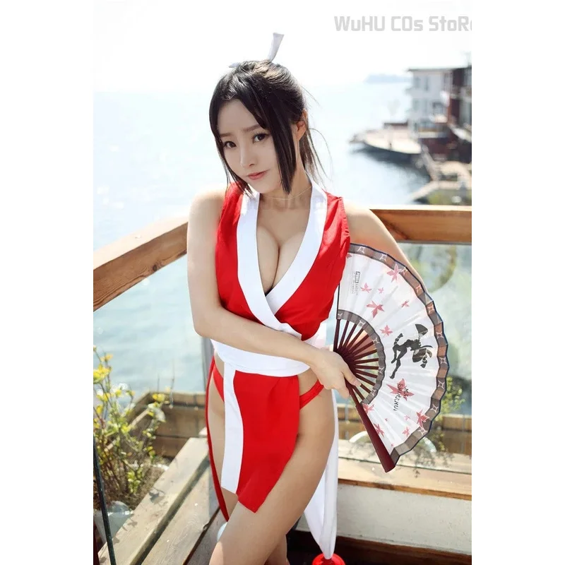 

25COSFighter Mai Shiranui Cosplay Costume Wig Game KoF Mai Role Play Sexy Hot Outfit Halloween Fancy Women Dress Party Suit