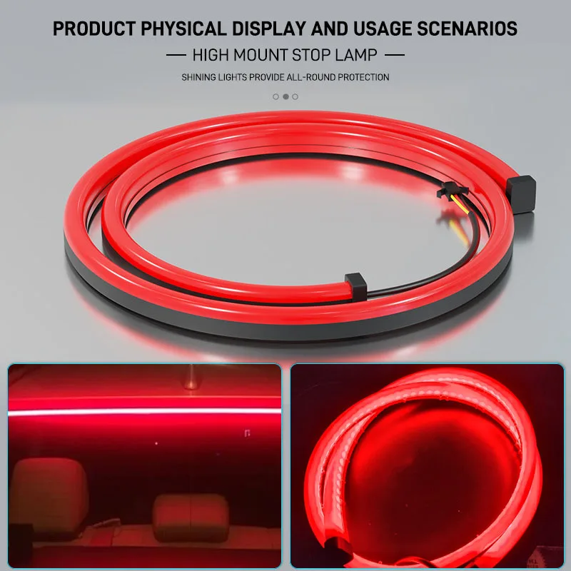 車のハイポジションブレーキライト、マルチモード警告テールライト、ウインカーLEDストリップ、オートハイマウントストップライト、90 cm、100cm