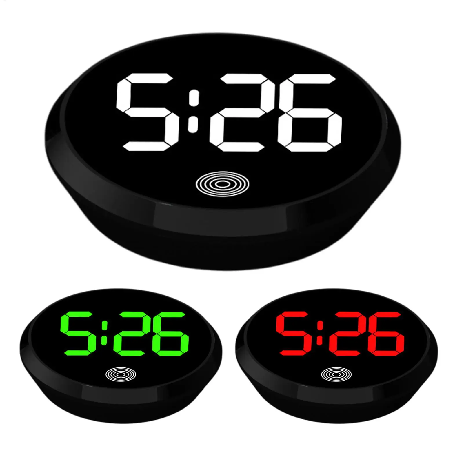 Round Touch-control LED Car Clock Luminous Automobiles Internal Stick-On Mini Digital Clocks Auto Ornament Car Accessories