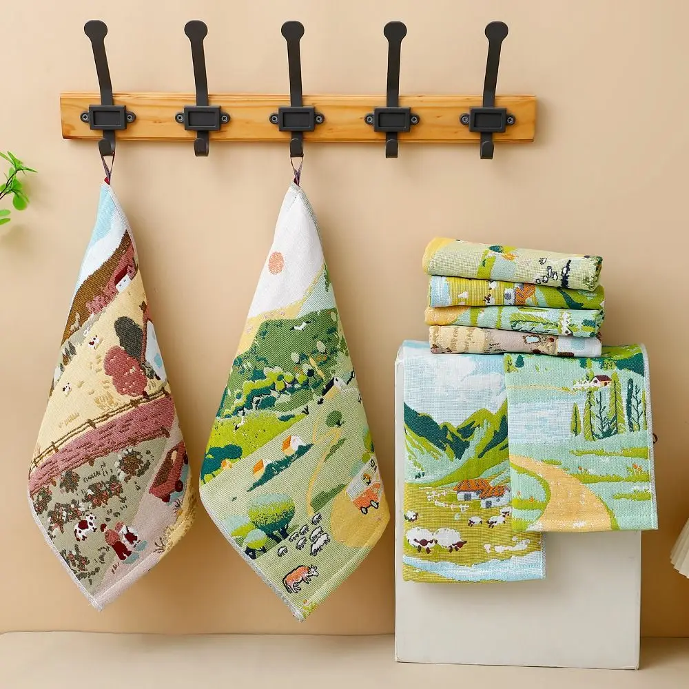 34x40cm Large Hand Towel Cartoon 4 Layer Cotton Gauze Pure Cotton Dish Cloth Decorative Quick Dry Kitchen Towel