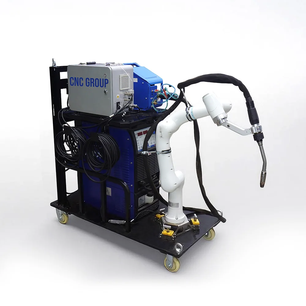 หุ่นยนต์เชื่อมความแม่นยำสูง หุ่นยนต์เชื่อมแบบแขนกล 6 แกน หุ่นยนต์ร่วมปฏิบัติงานพร้อมรถเข็น