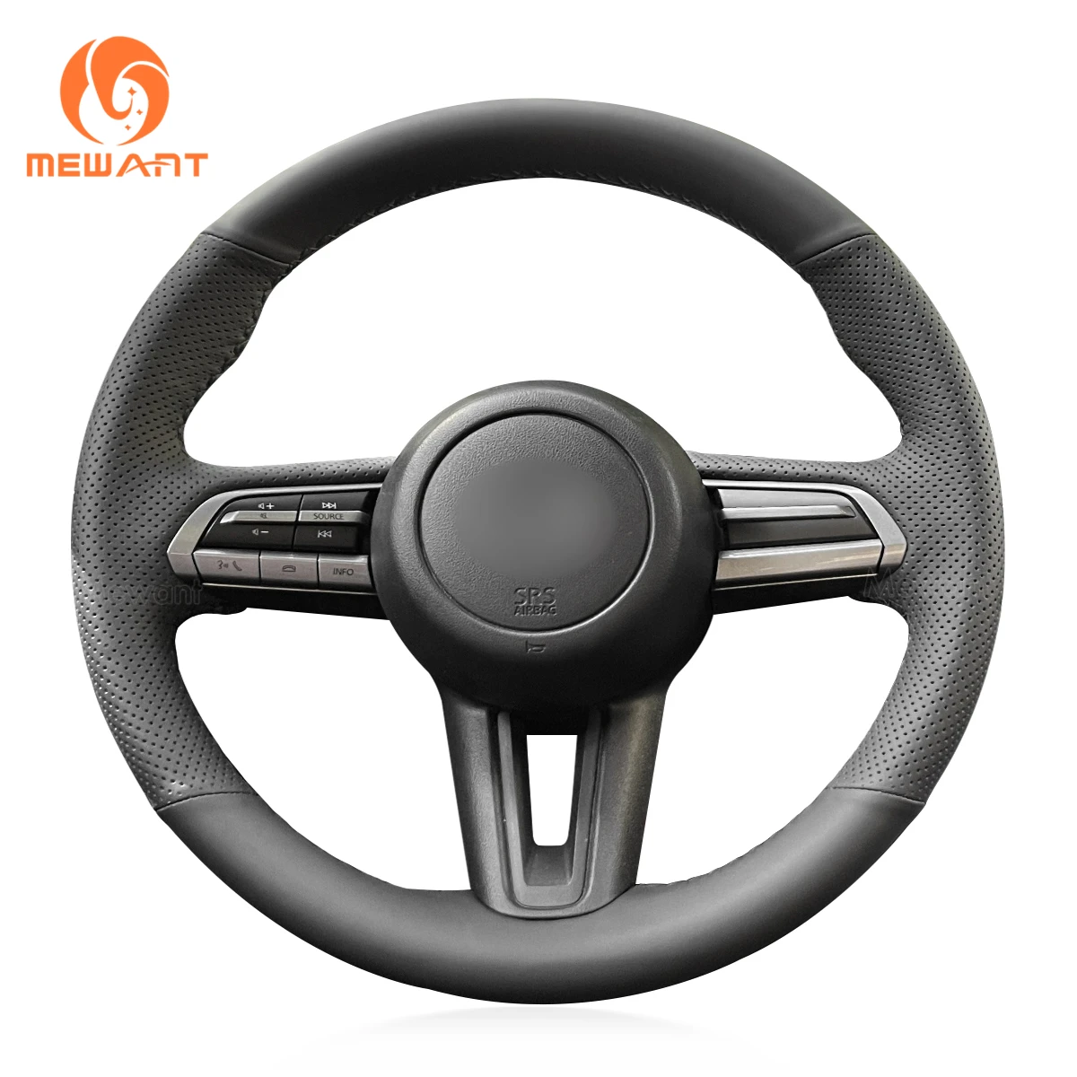 

MEWANT Black Artificial Leather Car Steering Wheel Cover for Mazda CX-30 CX30 2019-2020 Mazda 3 Axela 2019-2020