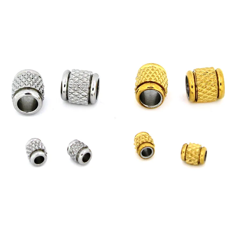

20Pcs Stainless Steel Tube Spacer Beads Charms Big Hole Loose Bead Gold Color for DIY Bracelet Necklace Jewelry Making Supplies