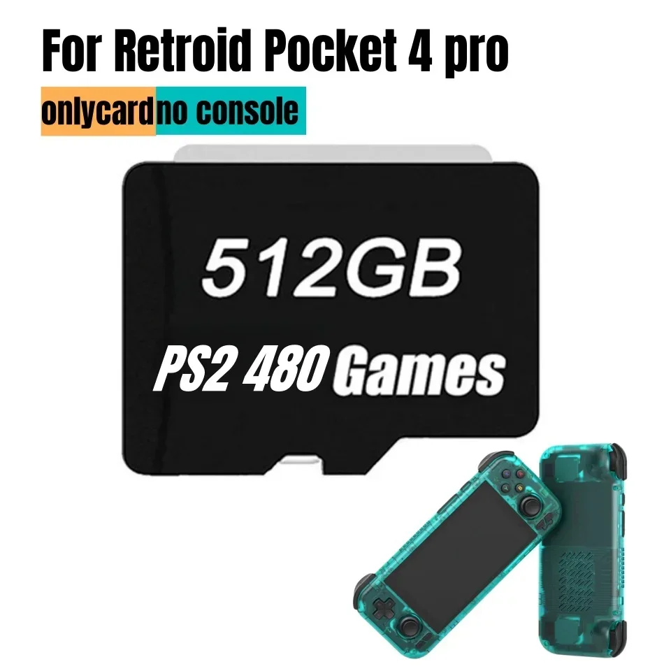 Retroid Pocket 4 Pro Memory Card TF Card for Rp4+ Popular Classic Retro Game PS2 PSP 3DS Android Portable Handheld 512G Sd Card