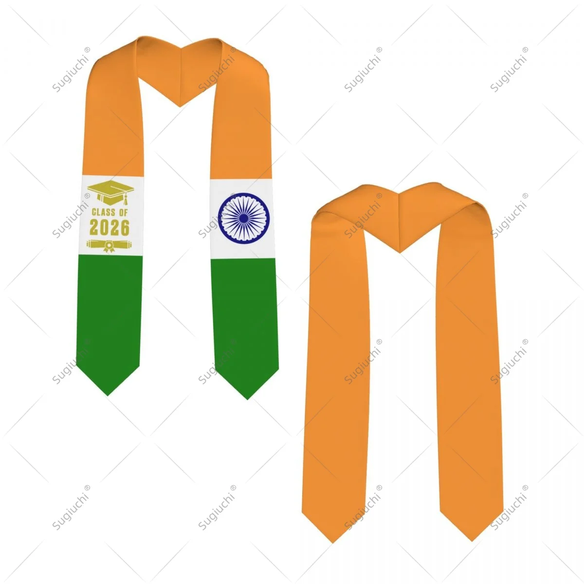 

India Flag Class Of 2026 Graduation Stole Sash Scarf For International Students Proud Ceremony Adult Unisex